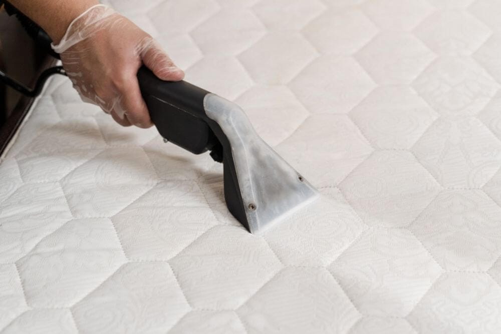 Freshly cleaned mattress after a Zig Zag Carpet Cleaning job
